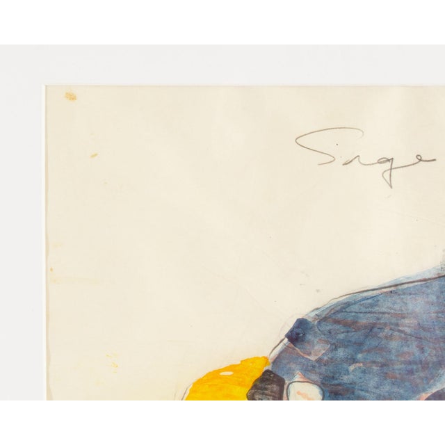 Yellow 1960s Abstract Mixed Media Painting by Walter Sorge For Sale - Image 8 of 8