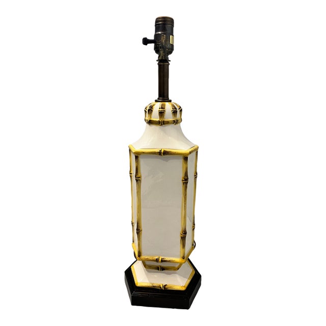 Mid 20th Century Palm Beach Bamboo Ceramic Frederick Cooper Lamp For Sale