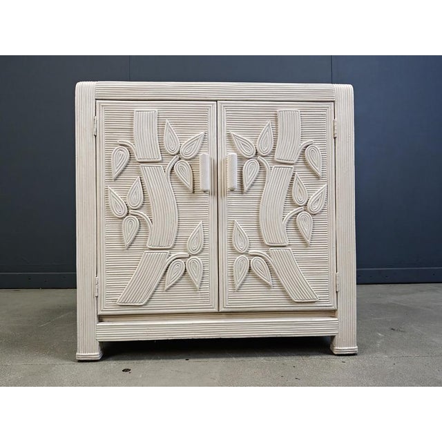 Gold Vintage Tropical Split Reed Cabinet, 1970s For Sale - Image 8 of 12