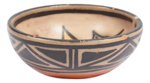 Signed Santo Domingo Pueblo Bowl With Bird by Warren Coriz