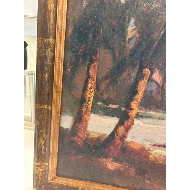 Vintage Coastal Sailboat Wall Art Giclee on Board in Gilt Faux Bamboo Frame For Sale - Image 10 of 13