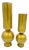 Gold Geometric Heavy Aluminum Vases Set of Two For Sale