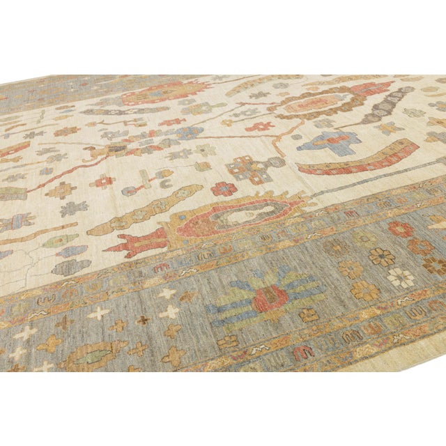 Modern Oushak Style Hand-Knotted Wool Rug – Transitional Neutrals & Earth Tones For Sale - Image 10 of 10