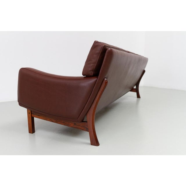 Danish Modern Leather and Rosewood Sofa from Eran, 1960s For Sale - Image 10 of 18