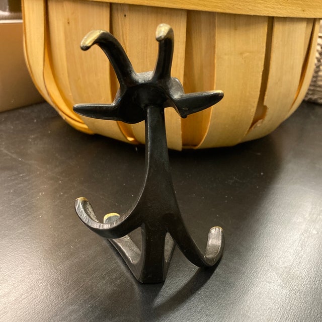 Mid-Century Modern Walter Bosse Brass Goat Pipe Rest For Sale - Image 3 of 5