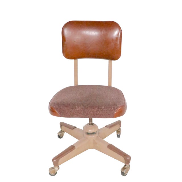 Mid-Century Modern Mid Century Industrial Swivel Desk Chair For Sale - Image 3 of 13