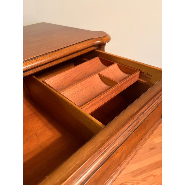Mid 20th Century Vintage Henredon Heritage Walnut Italian Provincial - Highboy 5-Drawer (5300 Series) For Sale - Image 5 of 7