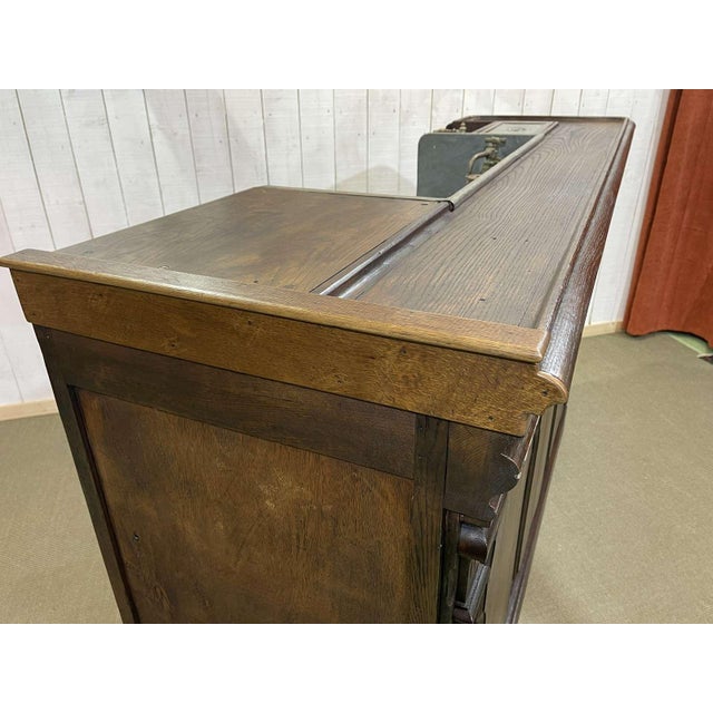 Oak Bar Counter with Original Zinc and Tin Cladding For Sale - Image 10 of 18