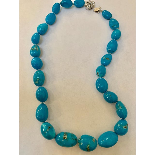 340 Carat Natural Sleeping Beauty Turquoise Necklace Single-Strand 14 Karat Gold For Sale - Image 17 of 18