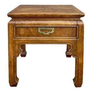 Vintage Thomasville Mystique Asian Ming or Chinoiserie Style Side Table With Drawer