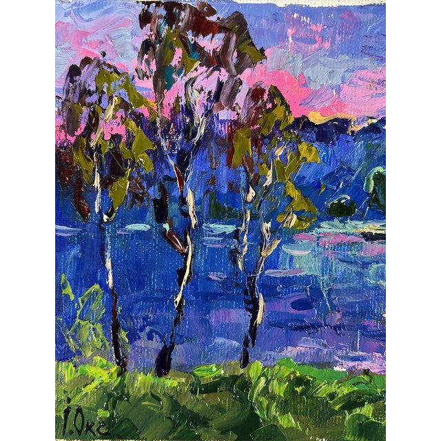 Oil Painting the Romantic Silence of a Pink Sunset Oksana Ivanyuk For Sale - Image 4 of 11
