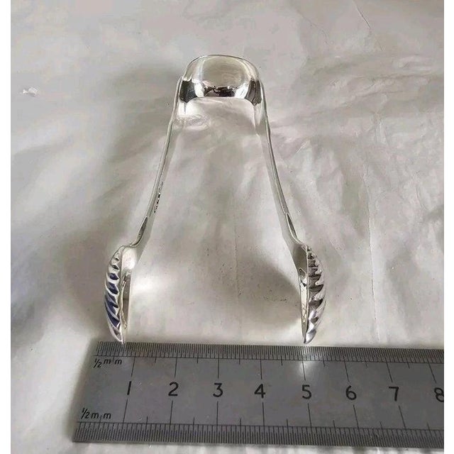 Antique Victorian Sterling Silver Shell and Floral Sugar Tongs from John Wilkie, 1849 For Sale - Image 10 of 12
