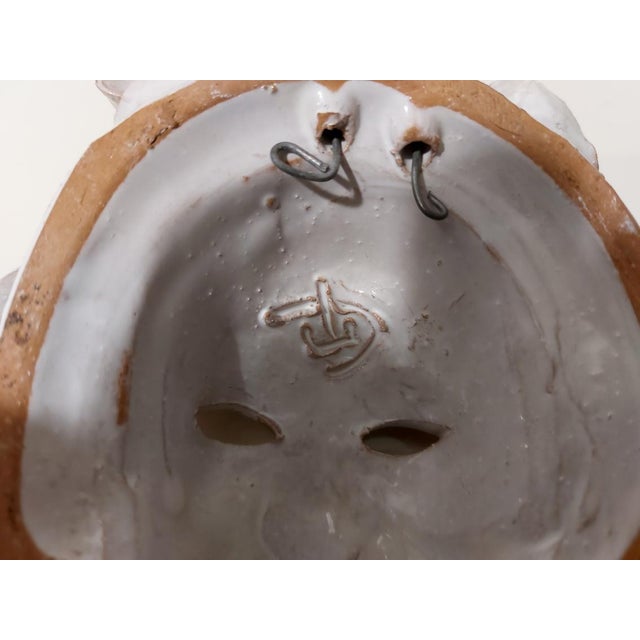 Italian Majolica Ceramic Mask, 1960 For Sale - Image 9 of 16