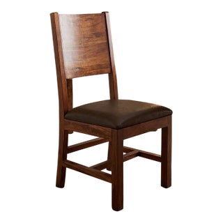 Granville Parota Solid Back Dining Chair #865 For Sale
