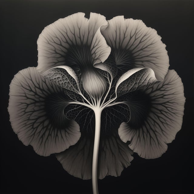 Dipsacus Laciniatus Flower No. 2 — Black and White Vintage Botanical Photography Print For Sale