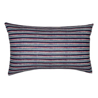 Striped Pillow Cover in Red and Blue, 14x20 Pillow For Sale