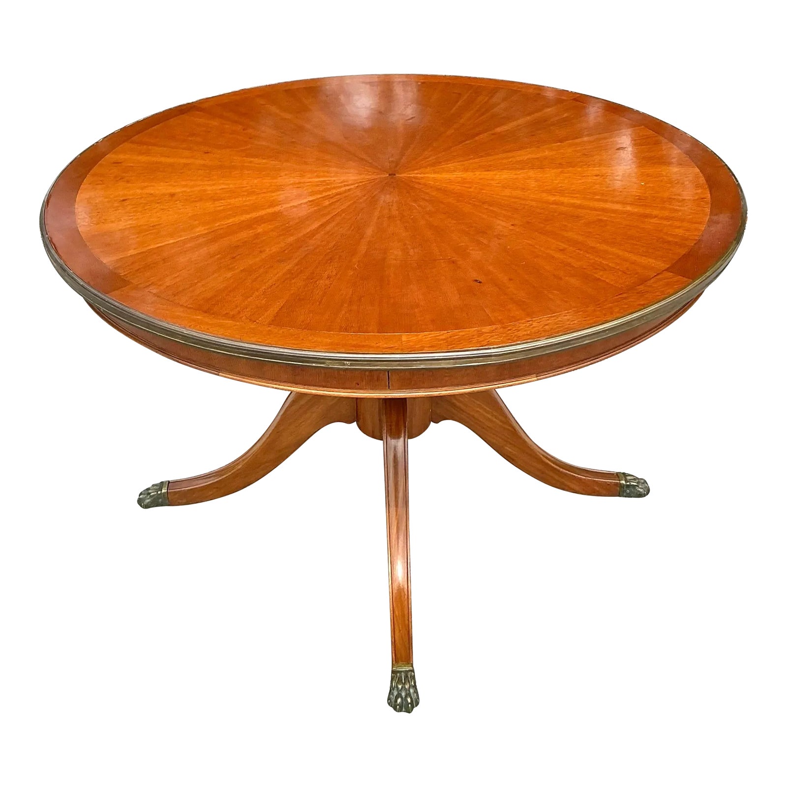 Vintage Regency Three Legged Marquis Center Hall Table | Chairish
