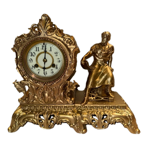 Antique Figural Mantel Clock by Waterbury