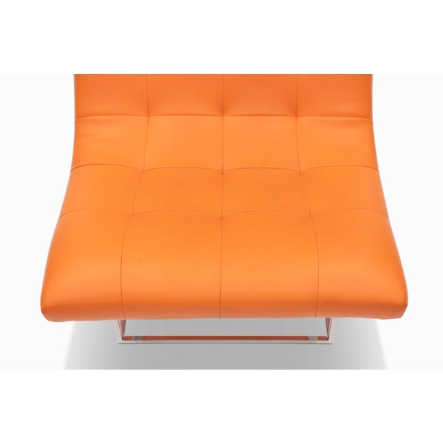 Orange Pair of Vintage Mid Century Scoop Chairs by Milo Baughman For Sale - Image 8 of 11