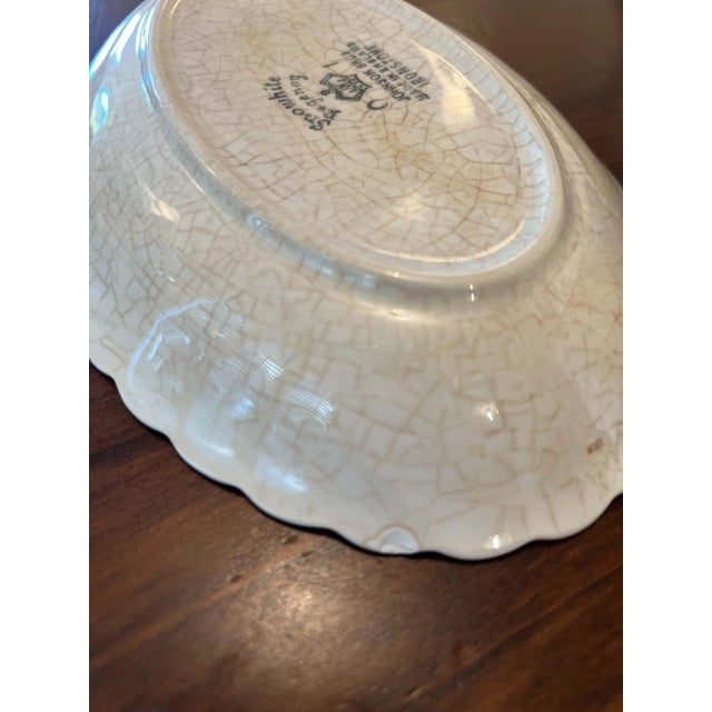 Ceramic Vintage Johnson Brothers Snowhite Regency Oval Ironstone Bowl For Sale - Image 7 of 8