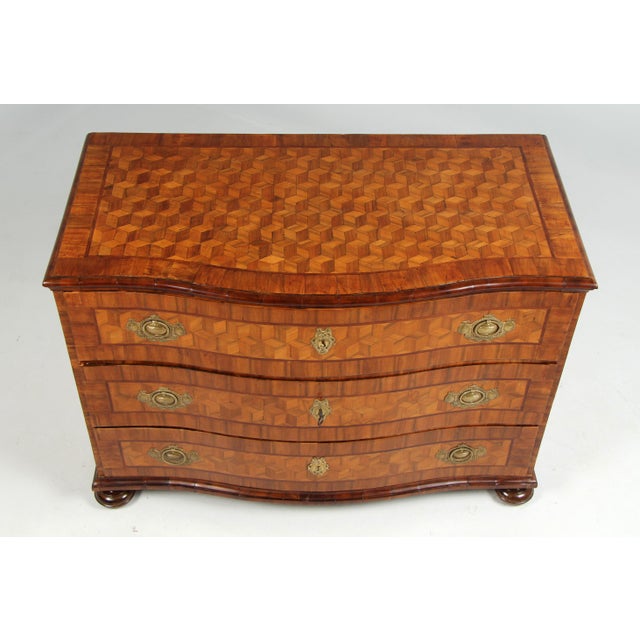 Antique chest of drawers from aristocratic property with trompe-l'œil marquetry southwest germany walnut and others around...