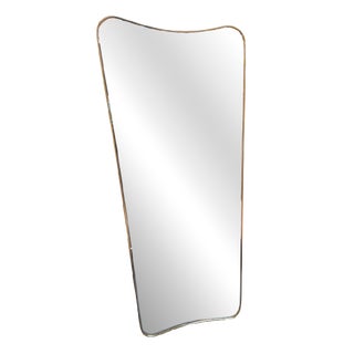 Wall Mirror with Brass Frame in the style of Gio Ponti for Fountain Art Park of the Princes Naples, 1990s For Sale