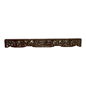 19c Chinese HandCarved Walnut Wood and Mother of Perl Architectural Element
