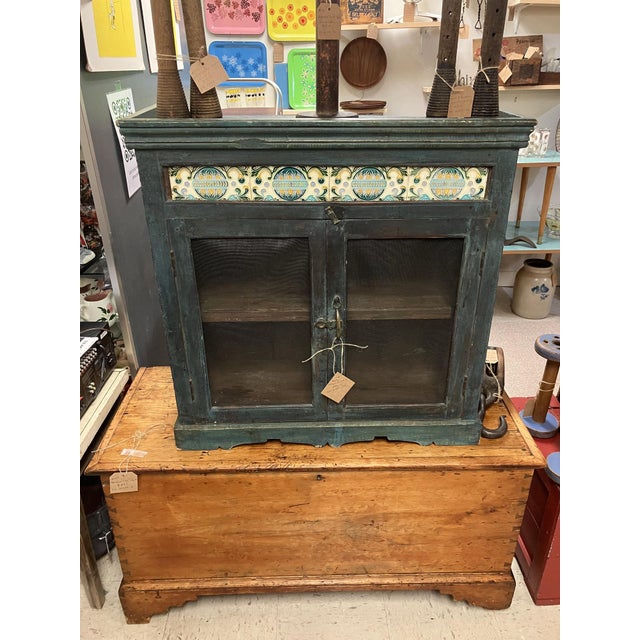 Antique Pie Cabinet With Arts & Crafts Tile and Original Hardware For Sale - Image 11 of 11