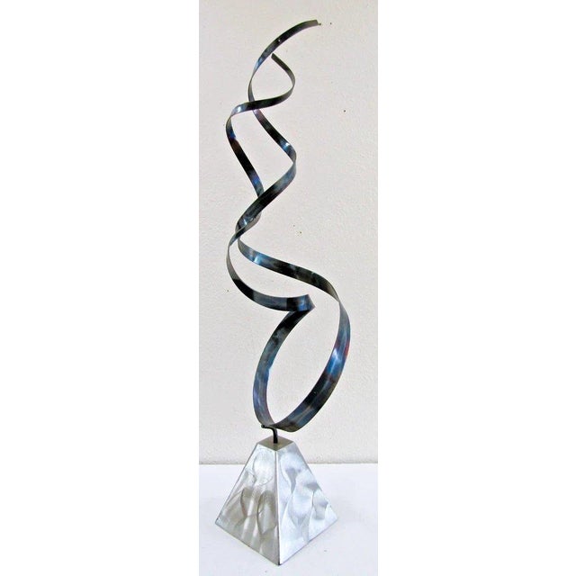 1980s Euphoric Flame Metal Sculpture 36" Tall Original Peterson Artwork For Sale - Image 10 of 12