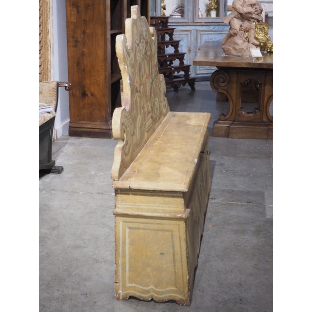 18th Century Painted Armorial Cassapanca Bench From Tuscany, Italy For Sale - Image 18 of 18