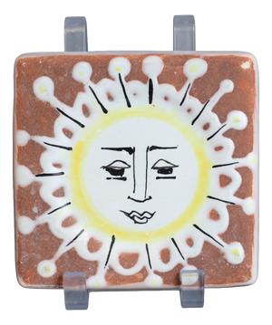 Vintage French Decorative Wall Hanging Tile by Roger Capron, 1950s