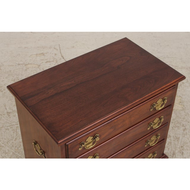 Wood Henkel Harris Cherry 4 Drawer Chairside Chest For Sale - Image 7 of 13
