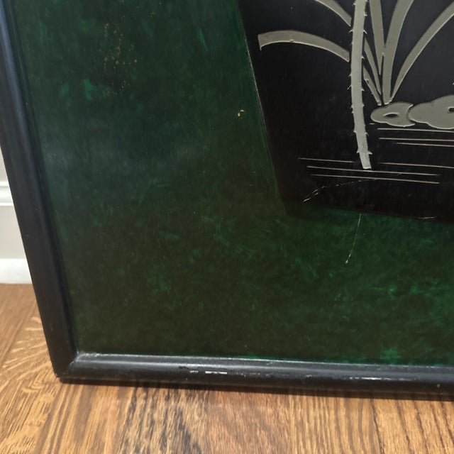 1970s 1970s Lacquered Relief of Birds at a Pond For Sale - Image 5 of 7