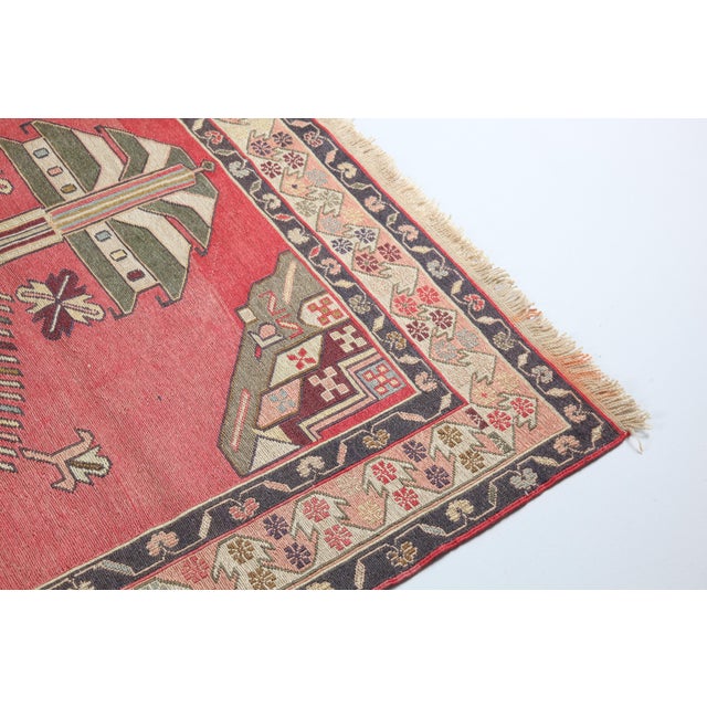 1990s 1990s Vintage Handwoven Kilim Rug For Sale - Image 5 of 12