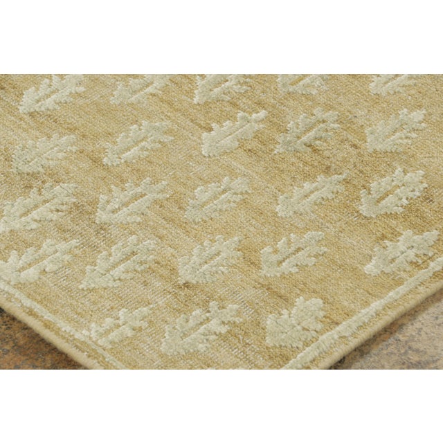 Rug & Kilim Contemporary Block Print Floral Natural Silk Runner by Rug & Kilim, India For Sale - Image 4 of 9