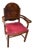 Red Art Deco Bedroom Vanity Upholstered Arm Chair by Bassett Furniture Co For Sale