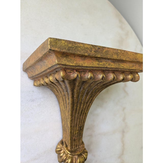 Early 21st Century Vintage French Provincial Gilt Wall Shelf Sconce For Sale - Image 5 of 7