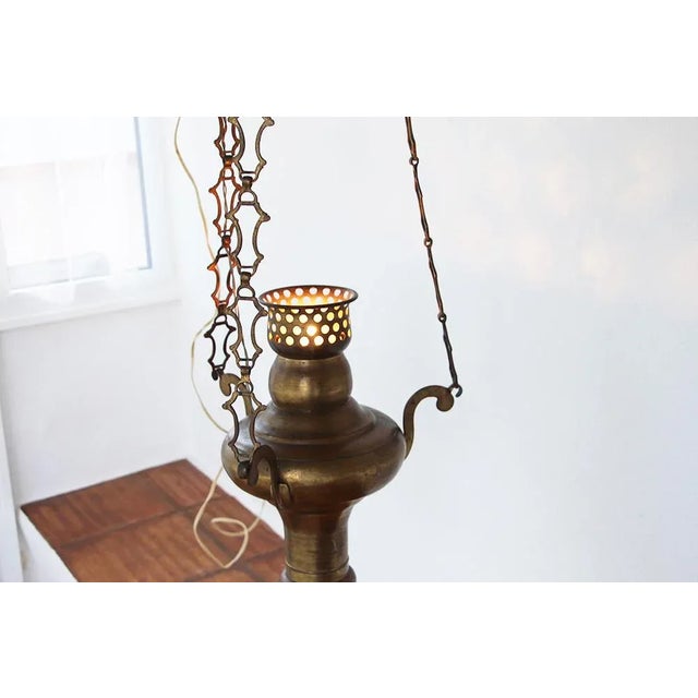 Circa: 19th Century. Material: Brass. Origin: Portugal. Note: Electrified. This is a Portuguese antique and it has the...