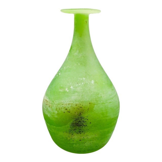 Vintage Mid-Century Cenedese Signed Vetri Murano Italian Scavo Glass Vase For Sale