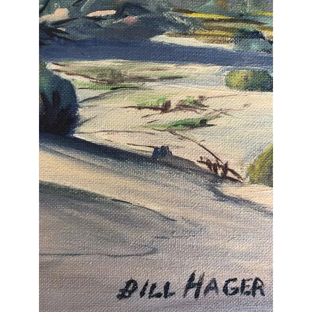 Modern Bill Hager, Paysage de Palmsprings, Oil on Canvas on Cardboard For Sale - Image 3 of 10