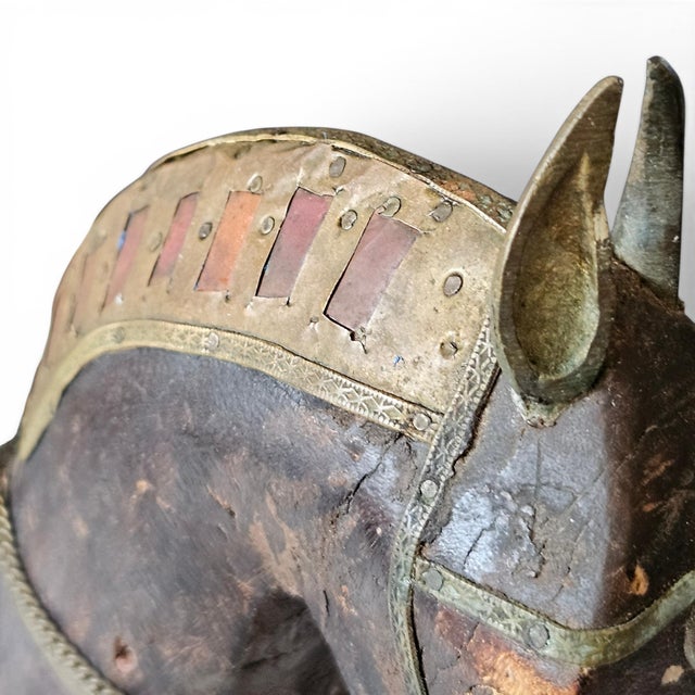 Vintage Anglo-Indian Brass Clad Marwari Horse Sculpture For Sale - Image 13 of 18