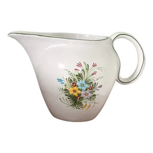 Vintage Lina Di Stefano Italian Hand-Painted Floral Pitcher-Signed
