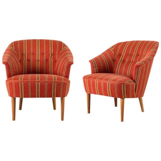 Carl Malmsten "Lillasyster" Lounge Chair - a Pair For Sale
