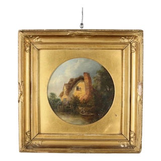 Robert Burrows, Farmhouse, Oil Painting, Framed For Sale