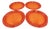 Le Creuset Stoneware Vancouver Flame Orange 4pc Dinner Plates Set 10.5" For Sale
