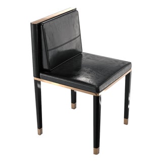 "Sabbia" Chair With Bronze and Tailor Made Leather For Sale