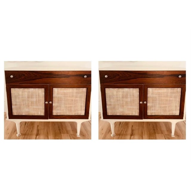 White Mid Century Modern Crendenzas For Sale - Image 8 of 12