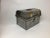 Late 19th Century Victorian French Travel Box Tin With Brass Straps For Sale - Image 4 of 6