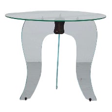 Round Side Table in Crystal Glass, 1940s For Sale