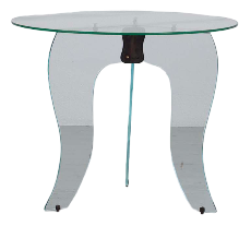Round Side Table in Crystal Glass, 1940s